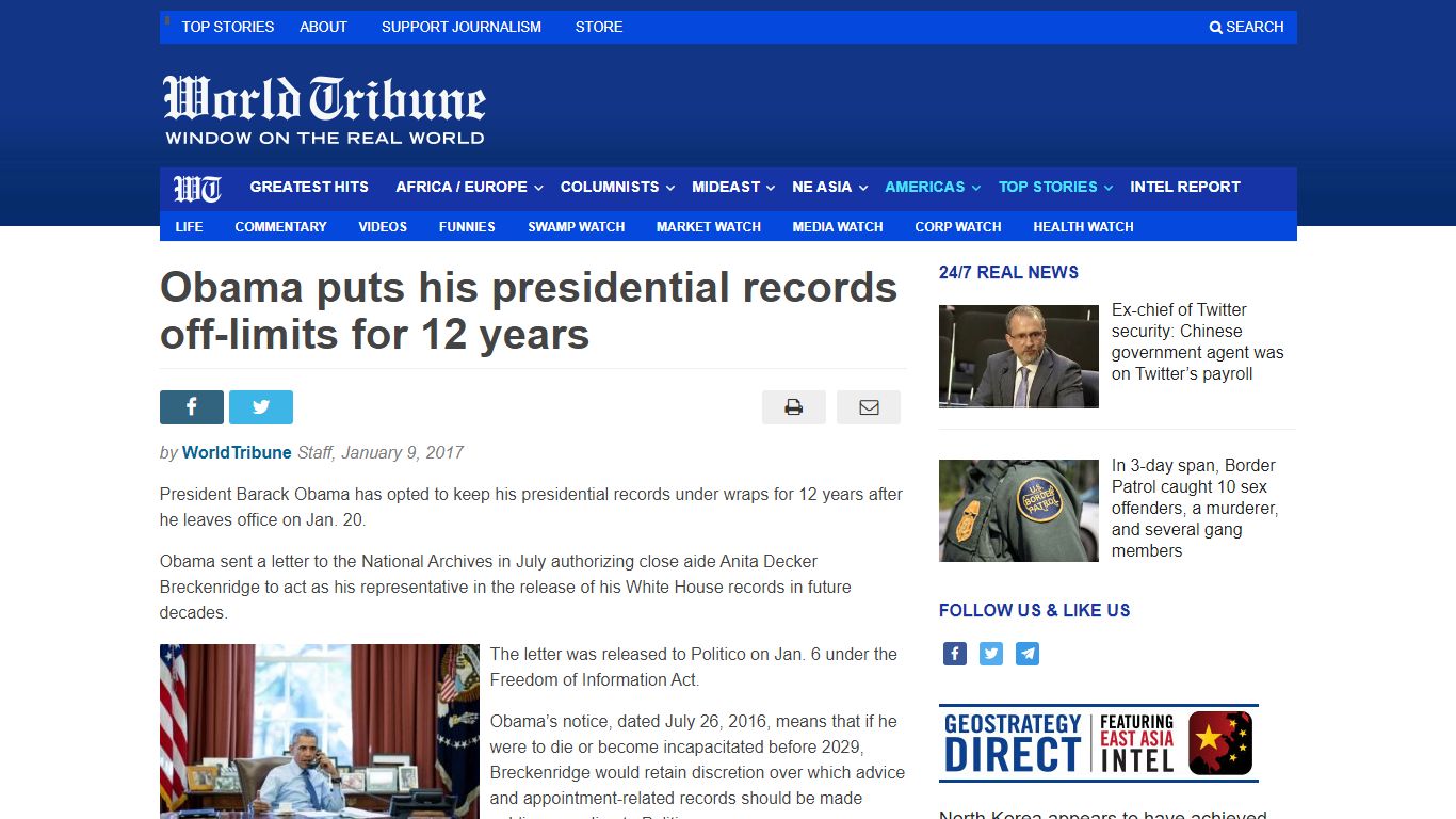 Obama puts his presidential records off-limits for 12 years